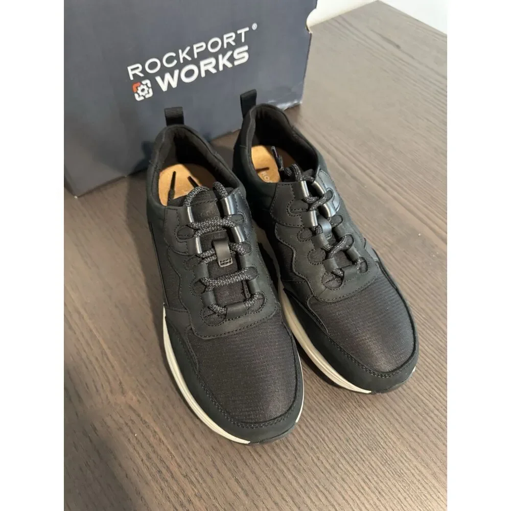 Rockport Pulse Tech Work Womens 7.5 M Black‎ Composite Toe Safety Sneakers RK771